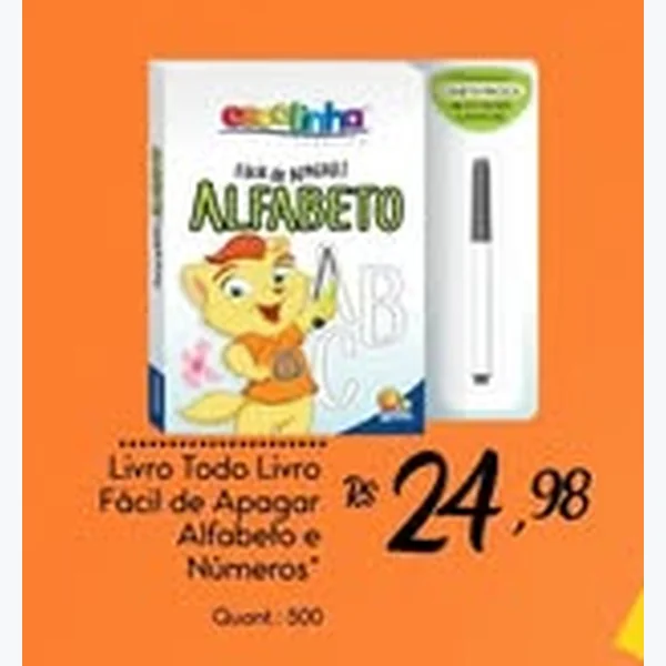 Recorte do encarte de Livro Todo Livro Fácil de Apagar Alfabeto e Números