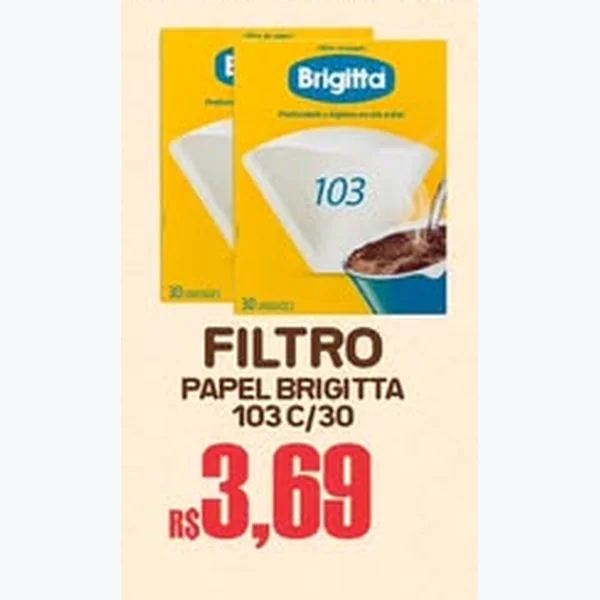 Recorte do encarte de Filtro de Papel 103 Brigitta 30 un