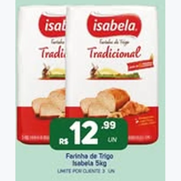 Recorte do encarte de Farinha de Trigo Isabela 5 kg