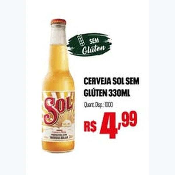 Cerveja sem Glúten Sol 330 ml