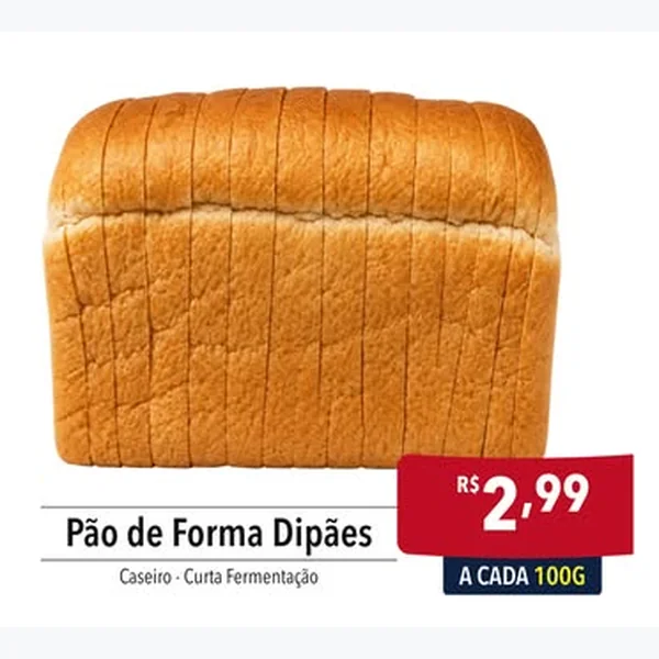 Recorte do encarte de Pão de Forma Caseiro Curta Fermentação Dipães