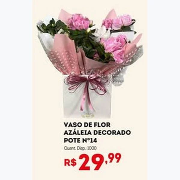Recorte do encarte de Vaso de Flor Azáleia Decorado Pote Nº 14