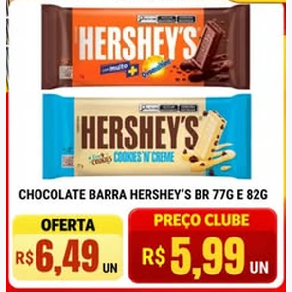 Recorte do encarte de Chocolate Barra Hershey's 82 g