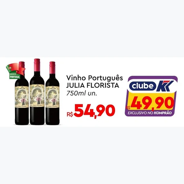 Recorte do encarte de Vinho Português JULIA FLORISTA 750 ml