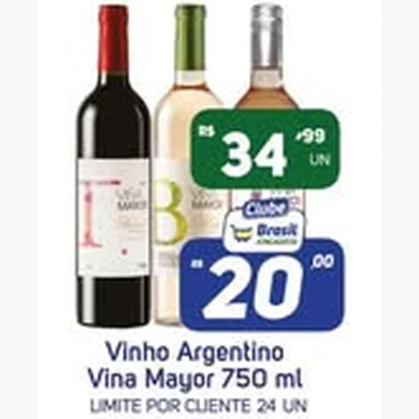 Recorte do encarte de Vinho Argentino Vina Mayor 750 ml