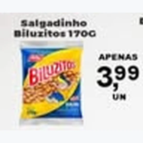 Recorte do encarte de Salgadinho Biluzitos 170 g