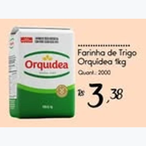 Recorte do encarte de Farinha de Trigo Orquidea 1 kg