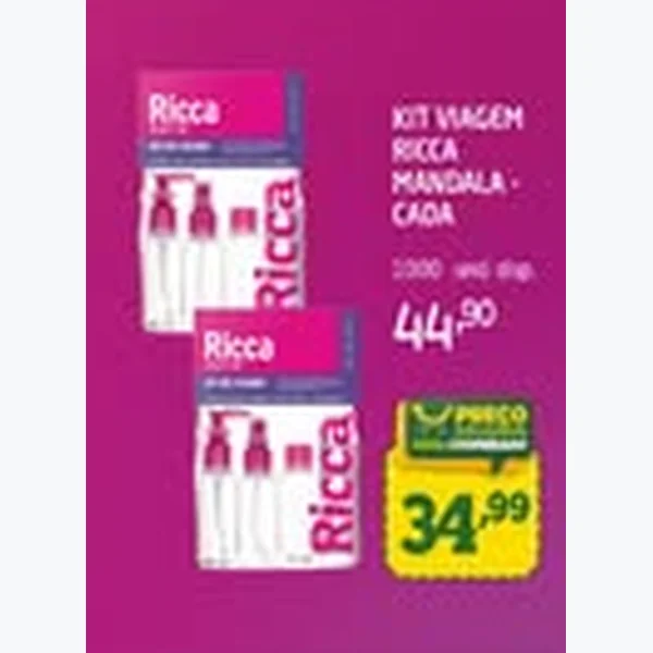 Recorte do encarte de Kit Viagem Ricca