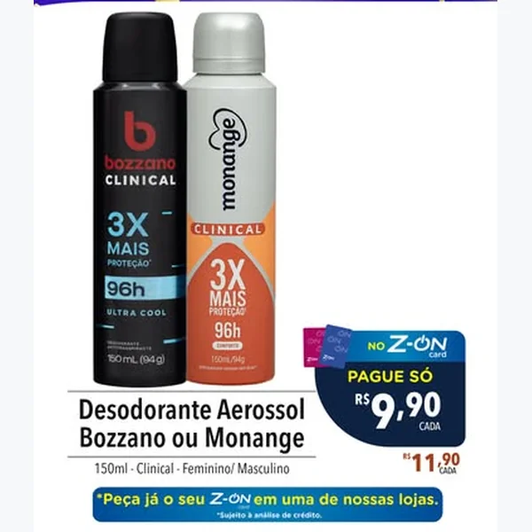 Recorte do encarte de Desodorante Aerossol Clinical Bozzano 150 ml