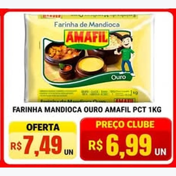 Recorte do encarte de Farinha de Mandioca Ouro Amafil 1 kg