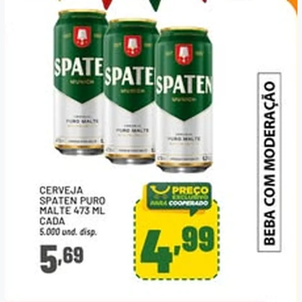 Recorte do encarte de Cerveja Puro Malte Spaten 473 ml
