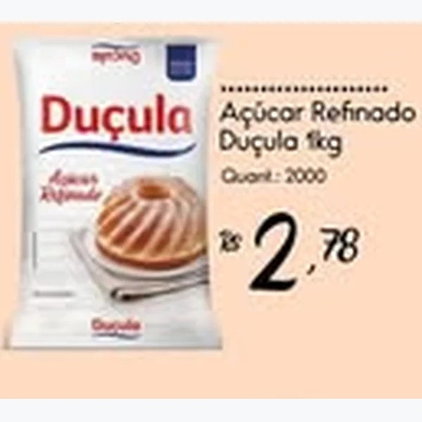 Recorte do encarte de Açúcar Refinado Duçula 1 kg