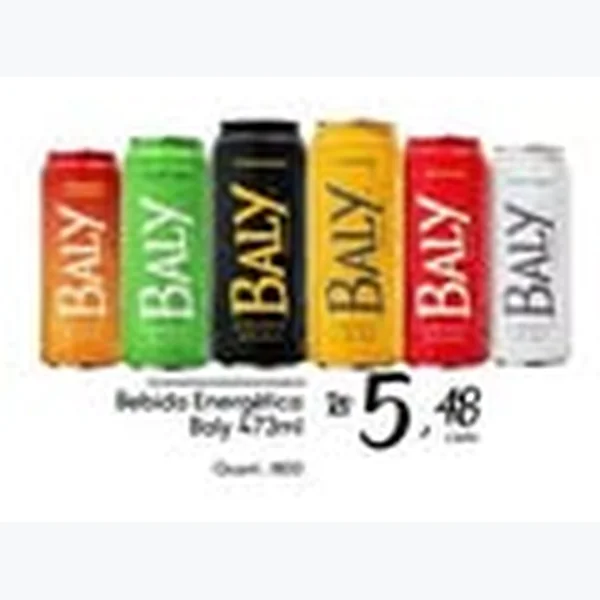 Recorte do encarte de Bebida Energética Baly 473 ml