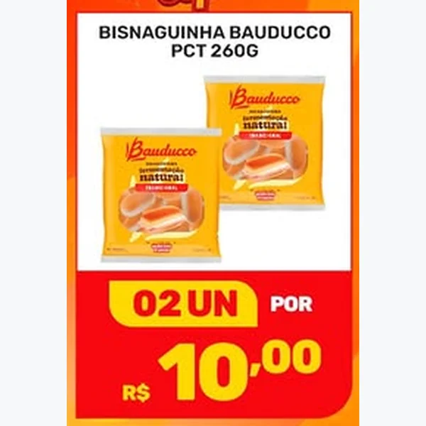 Recorte do encarte de Bisnaguinha Bauducco 260 g