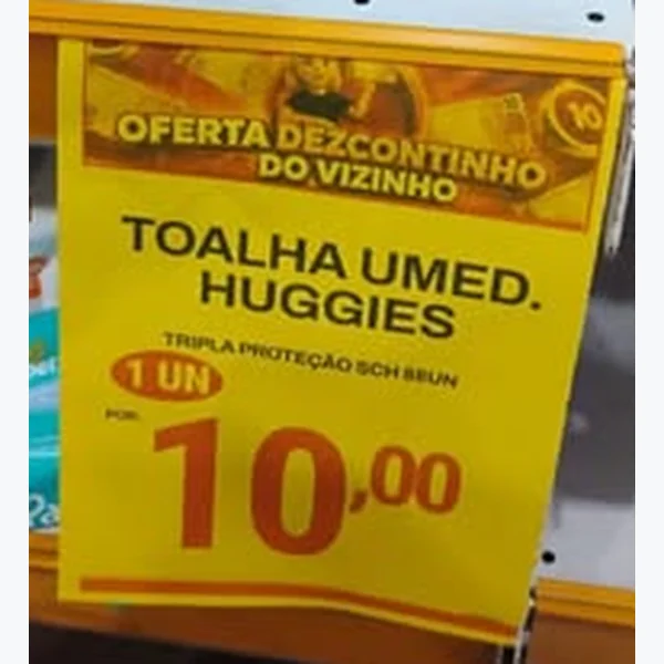 Recorte do encarte de Toalha Umedecida Huggies 88 un