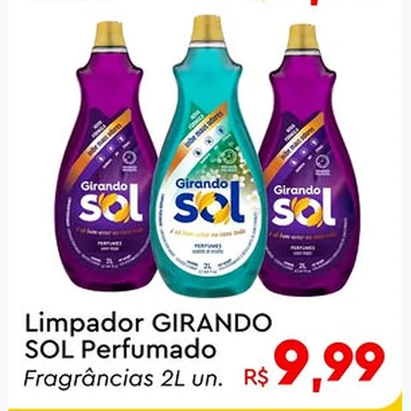 Recorte do encarte de Limpador Perfumado Girando Sol 2 L