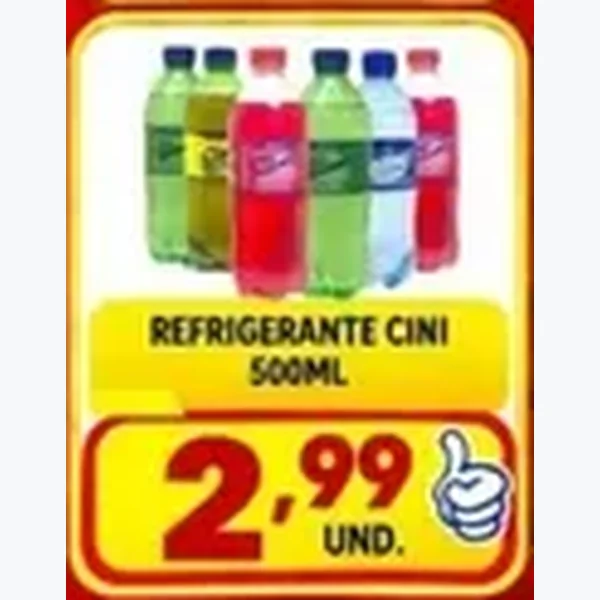 Recorte do encarte de Refrigerante Cini 500 ml