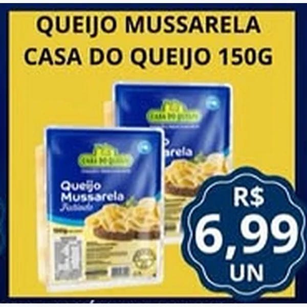 Recorte do encarte de Queijo Mussarela Casa do Queijo 150 g