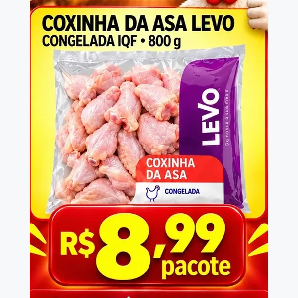 Coxinha da Asa Congelada Iqf Levo 800 g