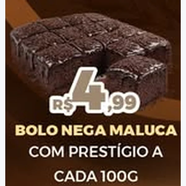 Recorte do encarte de Bolo Nega Maluca com Prestígio