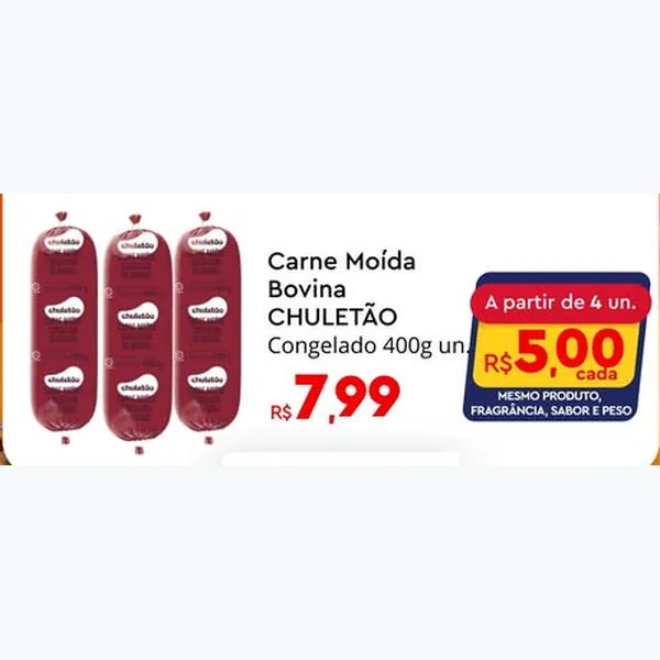 Carne Moída Bovina Congelada CHULETÃO 400 g