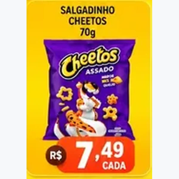 Recorte do encarte de Salgadinho Cheetos 70 g