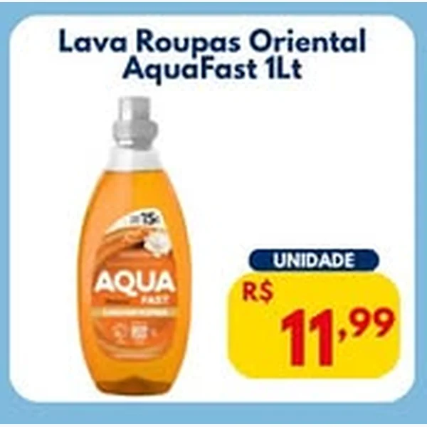 Recorte do encarte de Lava Roupas AquaFast 1 L