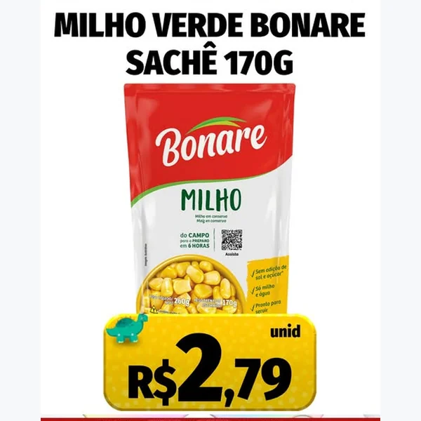 Recorte do encarte de Milho Verde Bonare 170 g