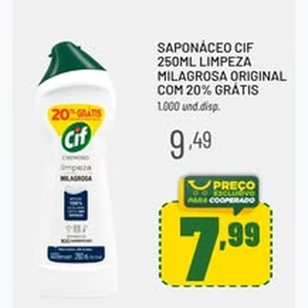 Recorte do encarte de Saponáceo Cremoso Limpeza Milagrosa Original Cif 250 ml
