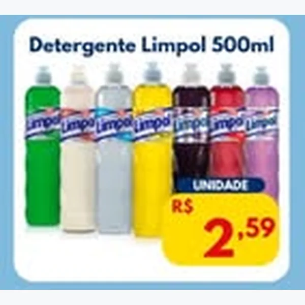 Recorte do encarte de Detergente Limpol 500 ml