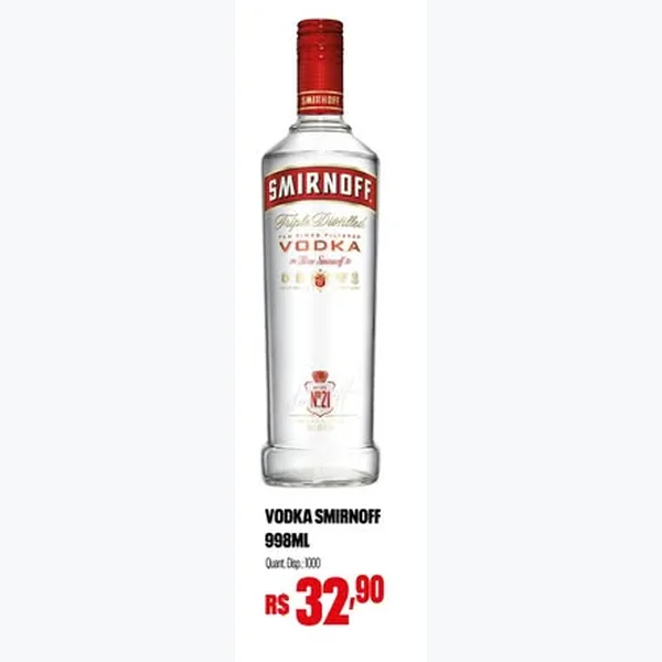 Recorte do encarte de Vodka Smirnoff 998 ml