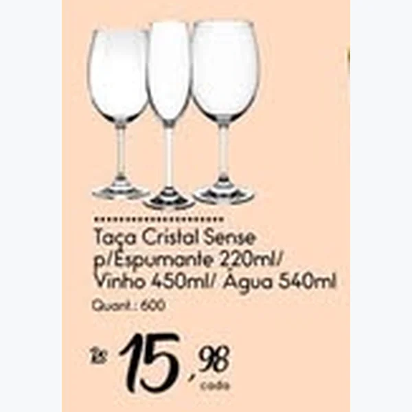 Recorte do encarte de Taça Cristal Sense P/água 540 ml