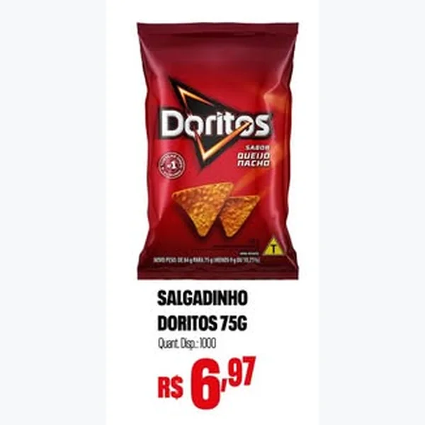 Recorte do encarte de Salgadinho Queijo Nacho Doritos 75 g