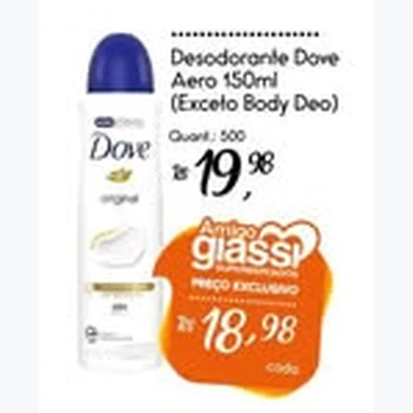 Recorte do encarte de Desodorante Aero Dove 150 ml
