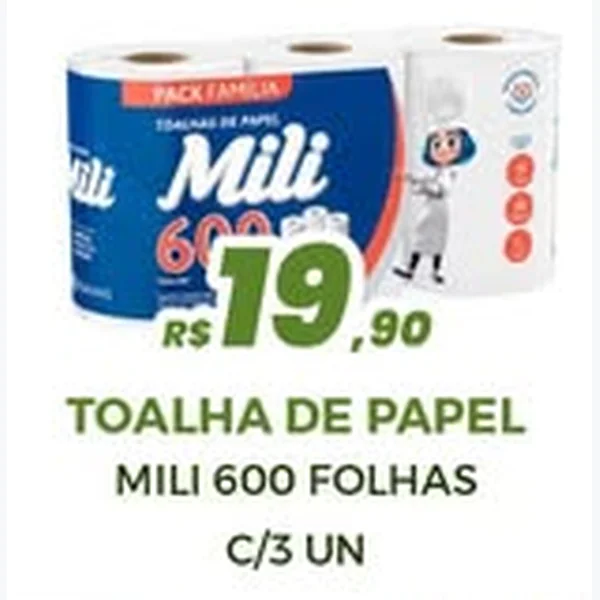 Toalha de Papel Mili 3 un × 600 un