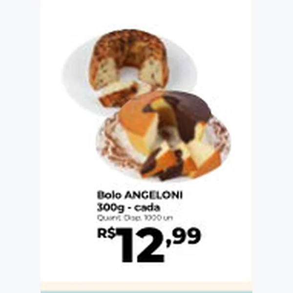 Recorte do encarte de Bolo ANGELONI 300 g