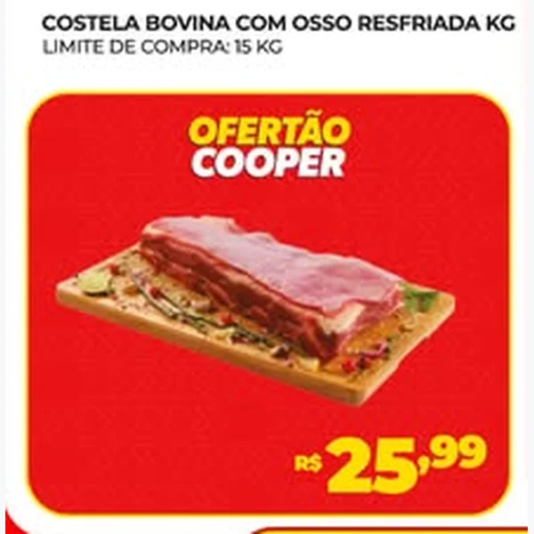 Recorte do encarte de Costela Bovina com Osso Resfriada