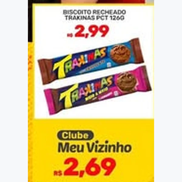 Biscoito Recheado Trakinas 126 g