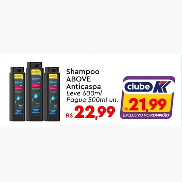 Recorte do encarte de Shampoo Anticaspa ABOVE 600 ml
