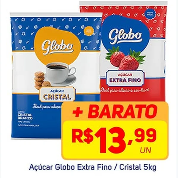 Açúcar Cristal Globo 5 kg
