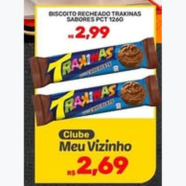 Biscoito Recheado Trakinas 126 g