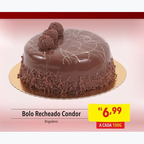 Bolo Recheado Brigadeiro Condor