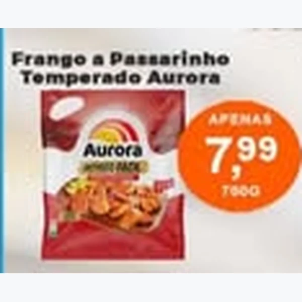 Recorte do encarte de Frango a Passarinho Temperado Aurora 750 g