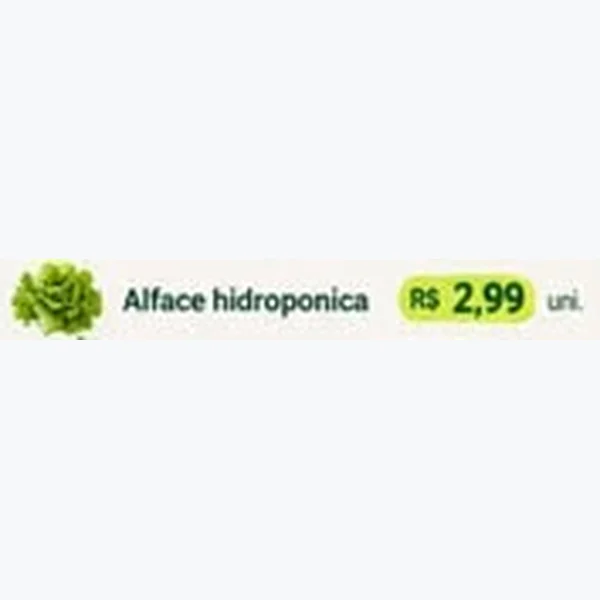 Recorte do encarte de Alface Hidropônica