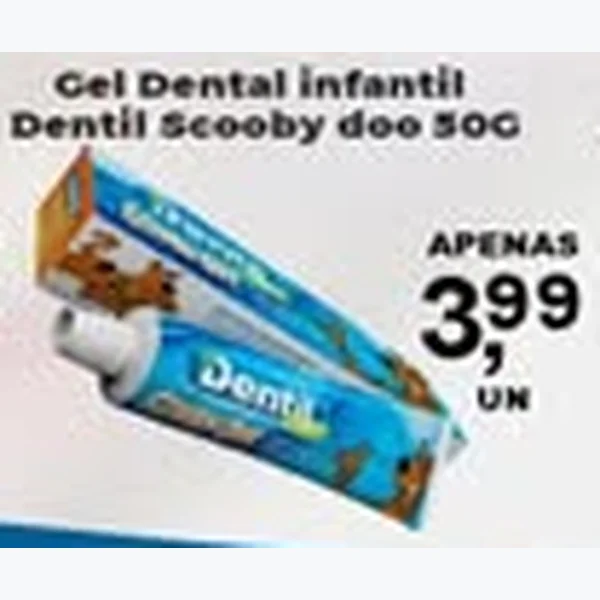 Recorte do encarte de Gel Dental Infantil Dentil Scooby doo 50 g