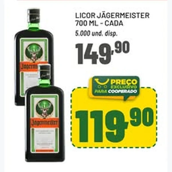Recorte do encarte de Licor Jägermeister 700 ml