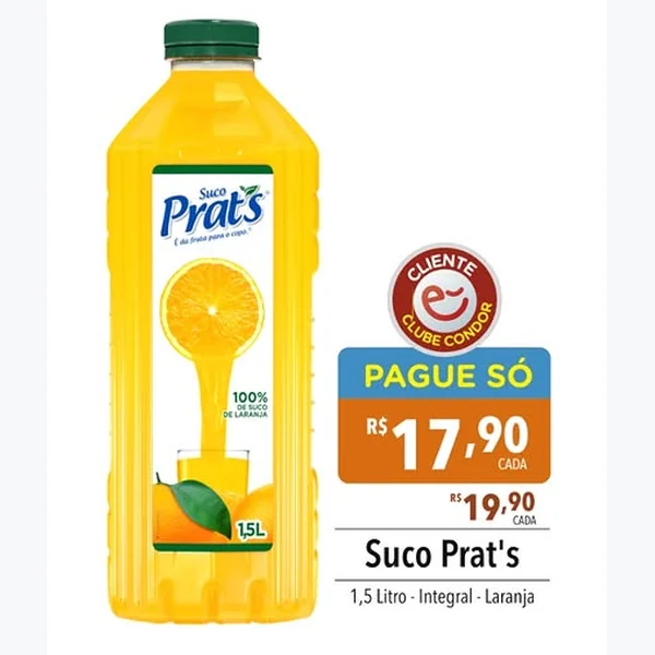 Suco de Laranja Integral Prat's 1,5 L