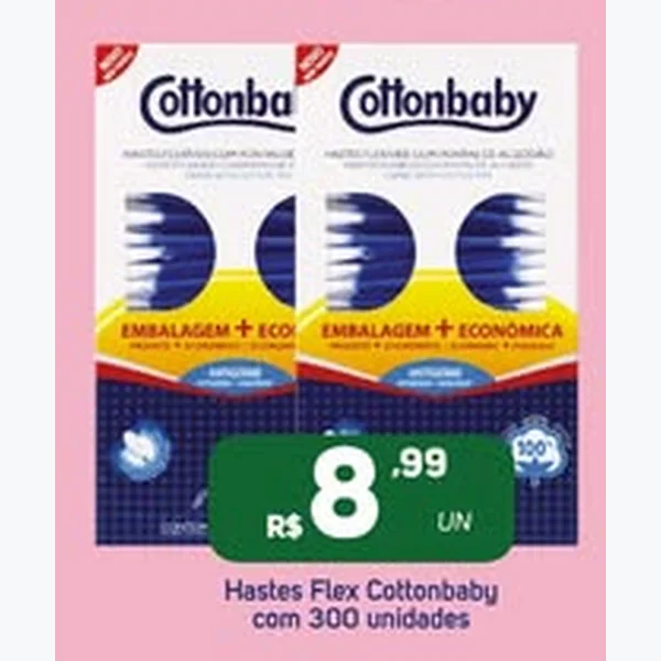 Hastes Flexíveis Cottonbaby 300 un