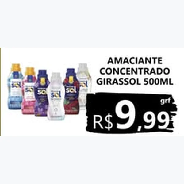 Recorte do encarte de Amaciante Concentrado Girassol 500 ml