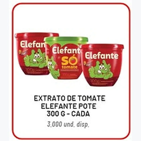 Recorte do encarte de Extrato de Tomate Pote Elefante